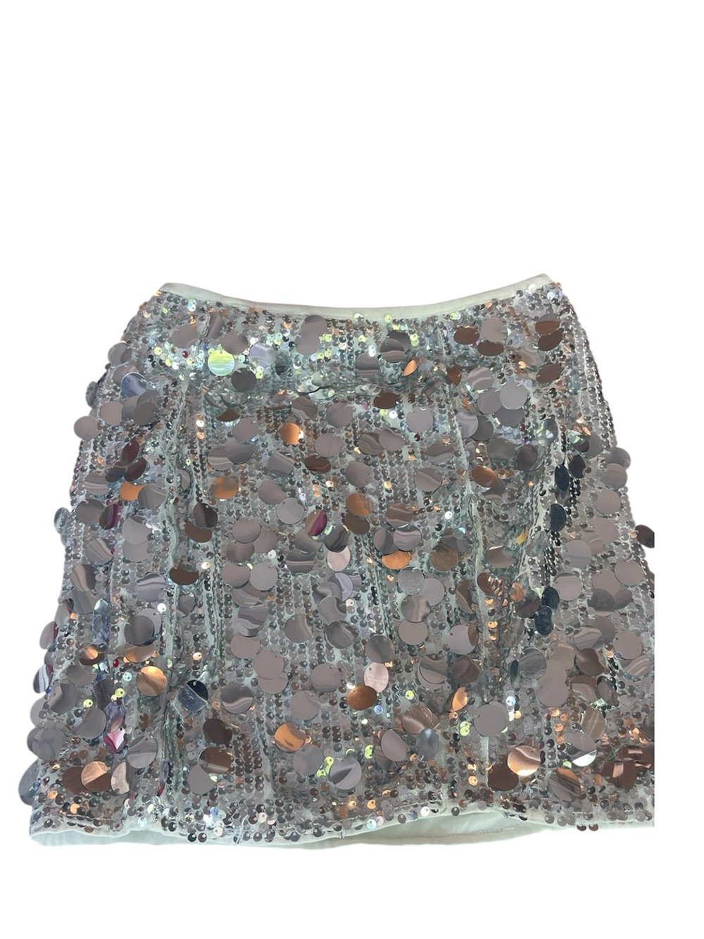Silver Sequin Mini Skirt - Women's Party Skirt